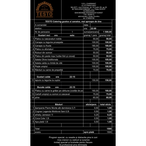 MENIU REVELION 2026 (1500LEI)