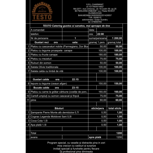 MENIU REVELION 2026 (1200LEI)
