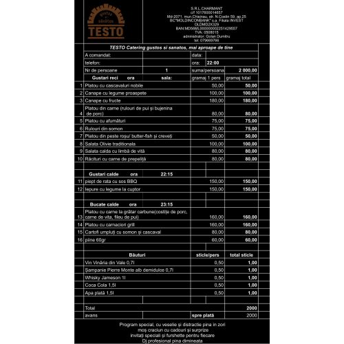 MENIU REVELION 2026 (2000LEI)