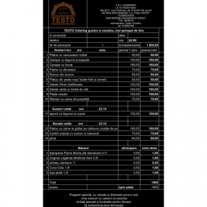MENIU REVELION 2026 (1500LEI)